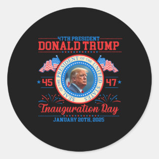 Adesivo Redondo Presidente Donald Trump Inauguração Dia 2025