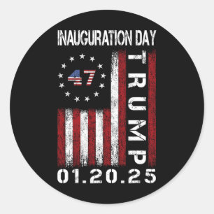 Adesivo Redondo Presidente Donald Trump Inauguração Dia 2025