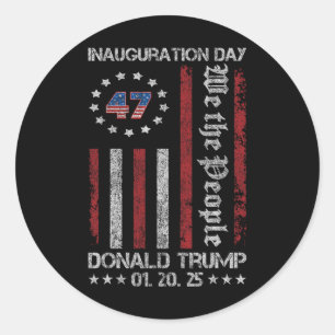 Adesivo Redondo Presidente Donald Trump Inauguração Dia 2025