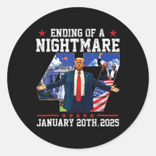 Adesivo Redondo Presidente Donald Trump Inauguration Day 2025 Uni 