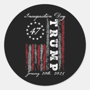 Adesivo Redondo Presidente Donald Trump Inauguration Day 2025 Us F