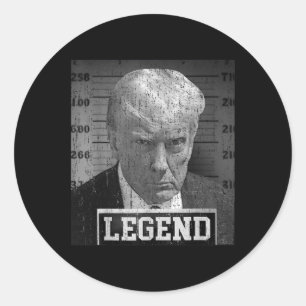 Adesivo Redondo Presidente Donald Trump Mugshot 2024 Não Culpado S