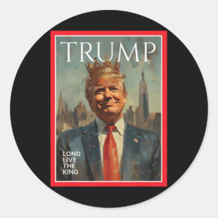 Adesivo Redondo Presidente Donald Trump Viva o Rei