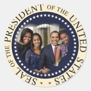 Adesivo Redondo Presidente dos Estados Unidos de Barack Obama