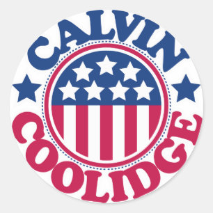 Adesivo Redondo Presidente dos EUA Calvin Coolidge