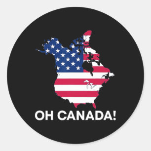 Adesivo Redondo Presidente Engraçado Donald Trump Oh Canadá Estado