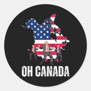 Adesivo Redondo Presidente Engraçado Donald Trump Oh Canadá Estado
