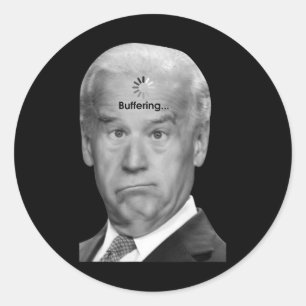 Adesivo Redondo Presidente Joe Biden Buffering Presente Sarcástico