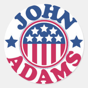 Adesivo Redondo Presidente John Adams dos E.U.