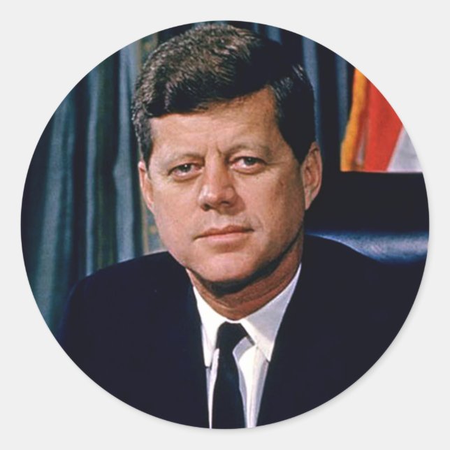 Adesivo Redondo Presidente John F. Kennedy (Frente)