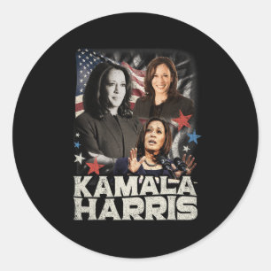 Adesivo Redondo Presidente Kamala Harris Não vamos voltar a 2024