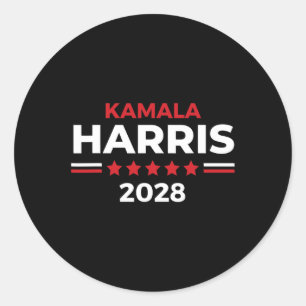 Adesivo Redondo Presidente Kamala Harris Para O Presidente 2028