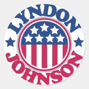 Adesivo Redondo Presidente Lyndon Johnson dos E.U.