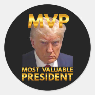 Adesivo Redondo Presidente Mais Valente Do Mvp Donald Trump Novo G
