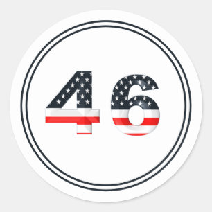 Adesivo Redondo Presidente Número 46 Bandeira Pro Biden