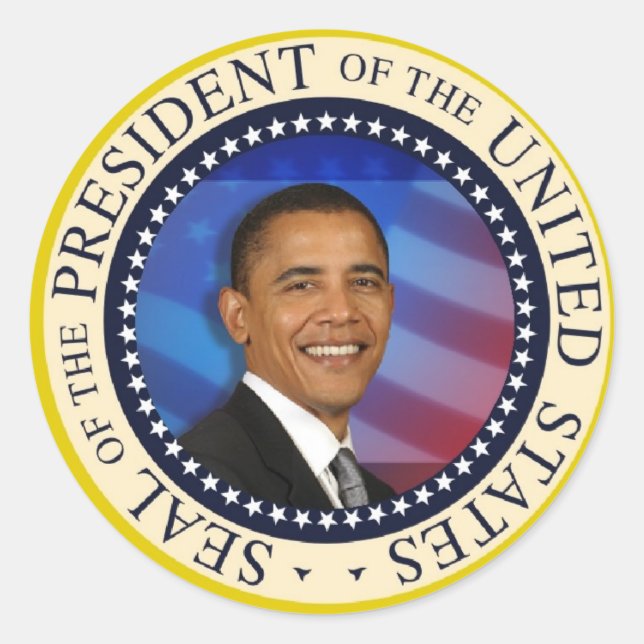 Adesivo Redondo Presidente Obama (Frente)