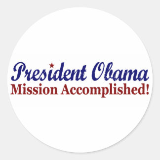 Adesivo Redondo Presidente Obama Missão Realizado