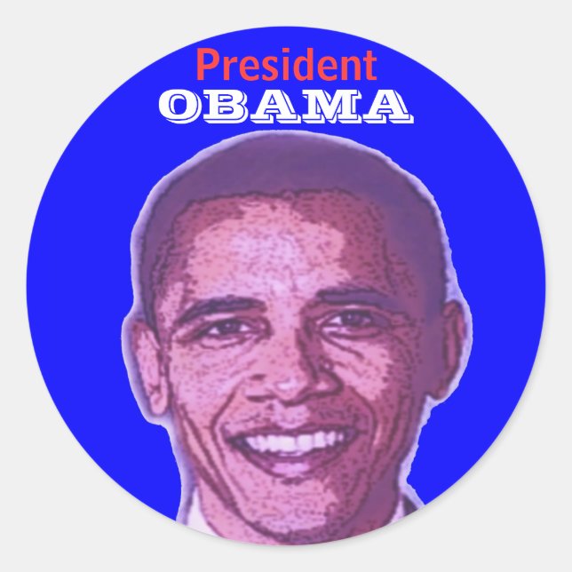 Adesivo Redondo Presidente OBAMA Sticker (Frente)