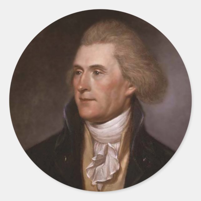 Adesivo Redondo Presidente Thomas Jefferson (Frente)