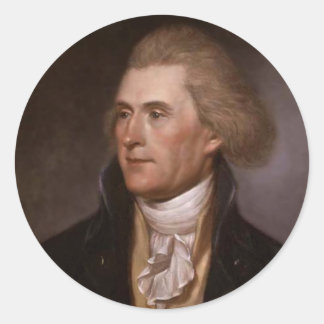 Adesivo Redondo Presidente Thomas Jefferson