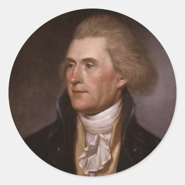 Adesivo Redondo Presidente Thomas Jefferson (Frente)