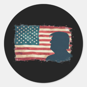 Adesivo Redondo Presidente Trump 2024 Patriot Democracy Americana