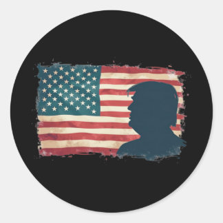 Adesivo Redondo Presidente Trump 2024 Patriot Democracy Americana 
