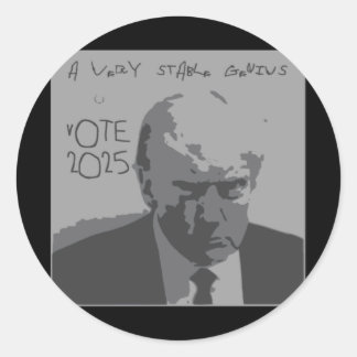 Adesivo Redondo Presidente Trump 2025 Genius