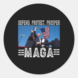 Adesivo Redondo Presidente Trump 45 47 Mega Defende Proteger Prosp