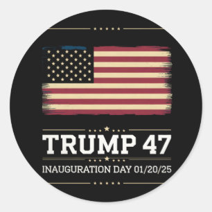 Adesivo Redondo Presidente Trump 47º Presidente Dos Estados Unidos