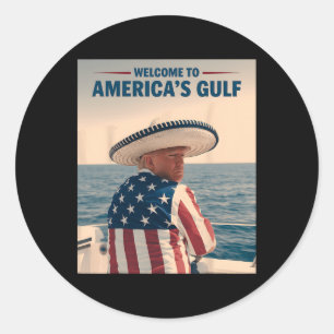 Adesivo Redondo Presidente Trump América do Golfo do México Sombre