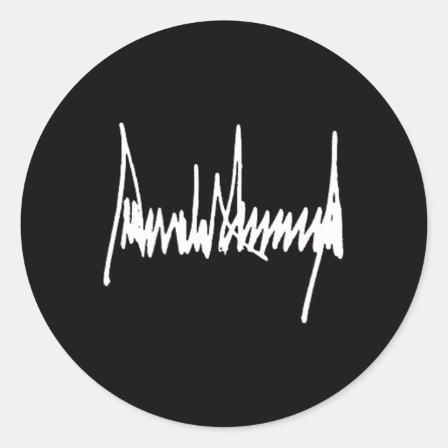 Adesivo Redondo Presidente Trump Assinatura Esquerda do Peito Bran (Frente)