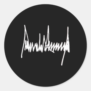 Adesivo Redondo Presidente Trump Assinatura Esquerda do Peito Bran