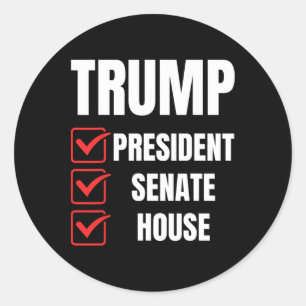 Adesivo Redondo Presidente Trump Câmara do Senado