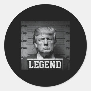 Adesivo Redondo Presidente Trump Mug Shot