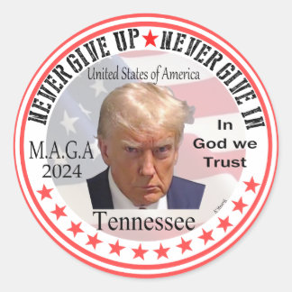 Adesivo Redondo Presidente Trump para Tennessee, Sticker