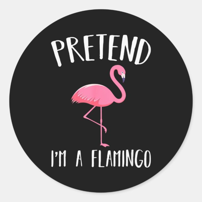 Adesivo Redondo Pretend I'm A Nk Flamingo Funny Halloween Costume  (Frente)