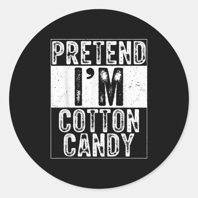 Adesivo Redondo Pretend I'm Cotton Candy Family Women Men Costume  (Frente)