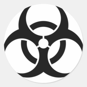 Adesivo Redondo preto bioperigoso