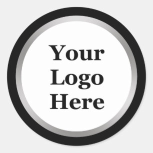 Adesivo Redondo Preto, branco e preto Silver seu logotipo aqui