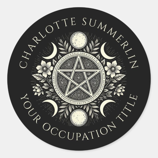 Adesivo Redondo Preto Celestial (Frente)