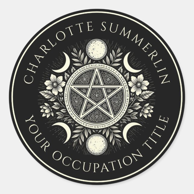 Adesivo Redondo Preto Celestial (Frente)