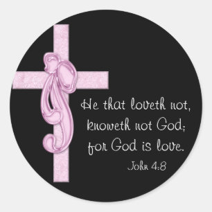 Adesivo Redondo Preto com Arco e cruz rosa