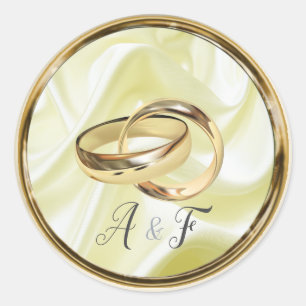 Adesivo Redondo Preto com Dourado na Seda de Champanhe