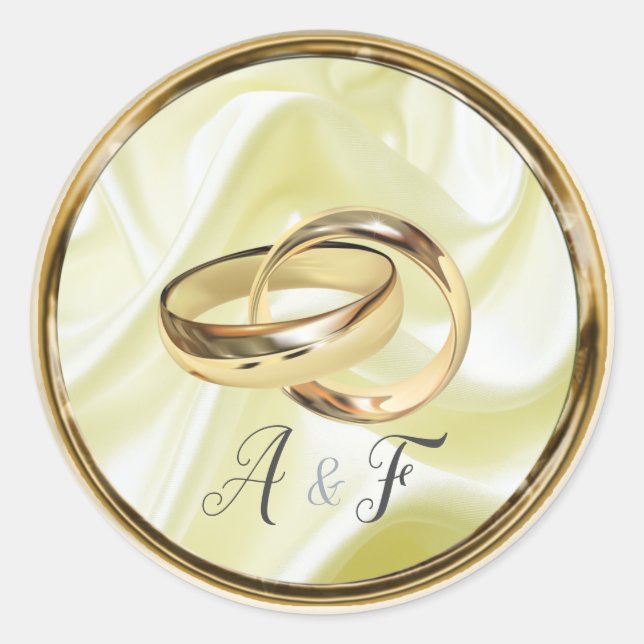 Adesivo Redondo Preto com Dourado na Seda de Champanhe (Frente)