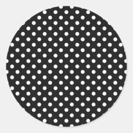 Adesivo Redondo Preto com pontos brancos