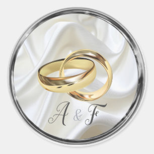 Adesivo Redondo Preto com Prata na Seda de Marfim