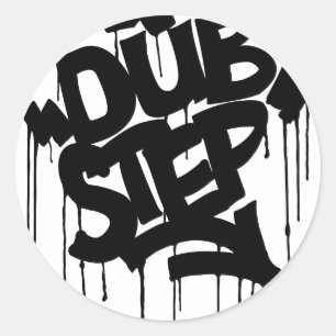 Adesivo Redondo Preto de Dubstep FatCap