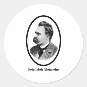 Adesivo Redondo Preto de Friedrich Nietzsche os presentes de
