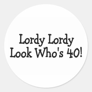 Adesivo Redondo Preto de Whos 40 do olhar de Lordy Lordy
